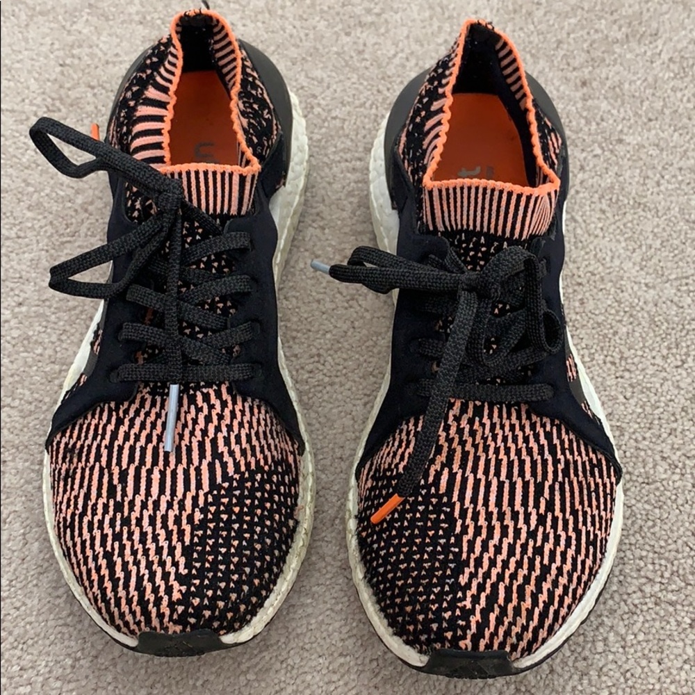 adidas women’s pink/orange and black ultra boost x